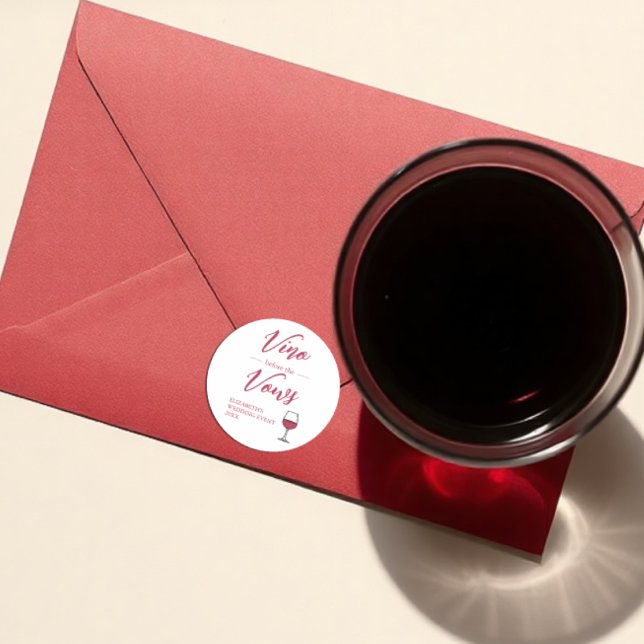Vino Before The Vows Bridal Shower/Bachelorette Classic Round Sticker (Creator Uploaded)