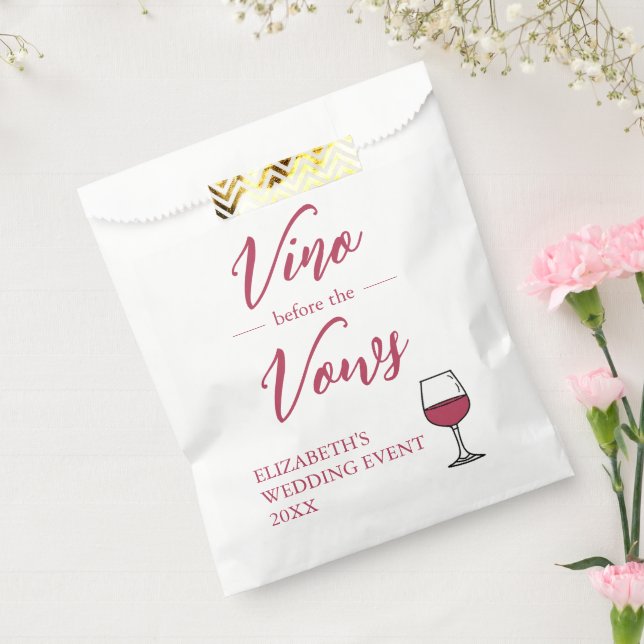 Vino Before The Vows Bridal Shower/Bachelorette Favor Bag (Sealed)