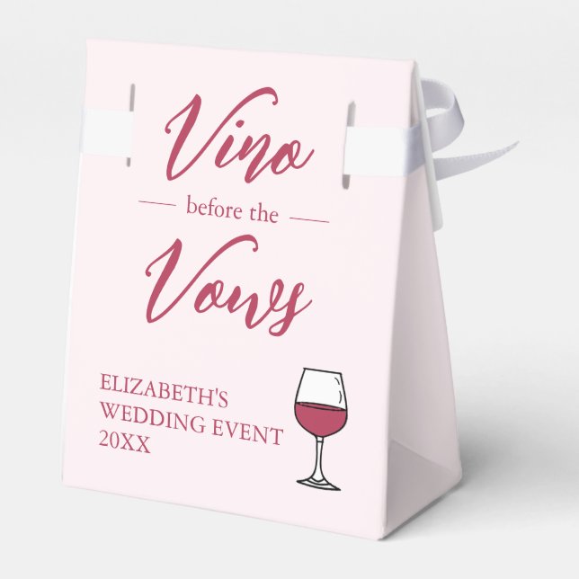 Vino Before The Vows Bridal Shower/Bachelorette Favor Boxes (Back Side)