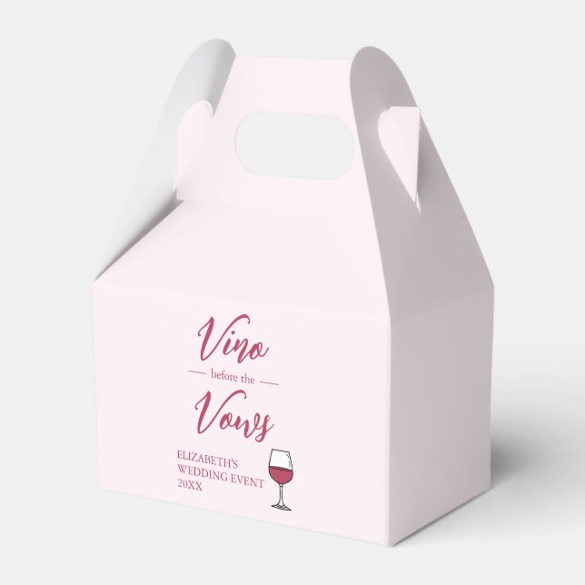 Vino Before The Vows Bridal Shower/Bachelorette Favor Boxes (Front Side)