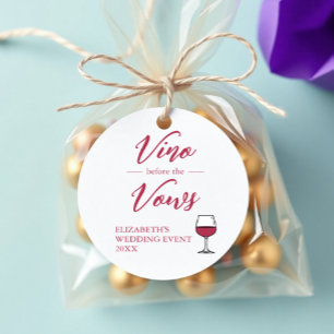 Vino Before The Vows Bridal Shower/Bachelorette Favor Tags