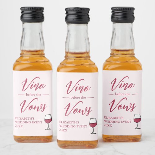 Vino Before The Vows Bridal ShowerBachelorette Liquor Bottle Label