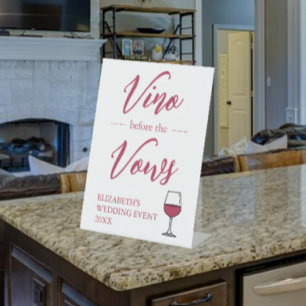 Vino Before The Vows Bridal Shower/Bachelorette Pedestal Sign
