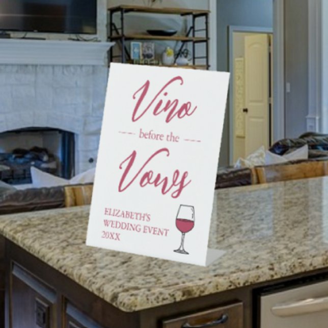 Vino Before The Vows Bridal Shower/Bachelorette Pedestal Sign (Creator Uploaded)