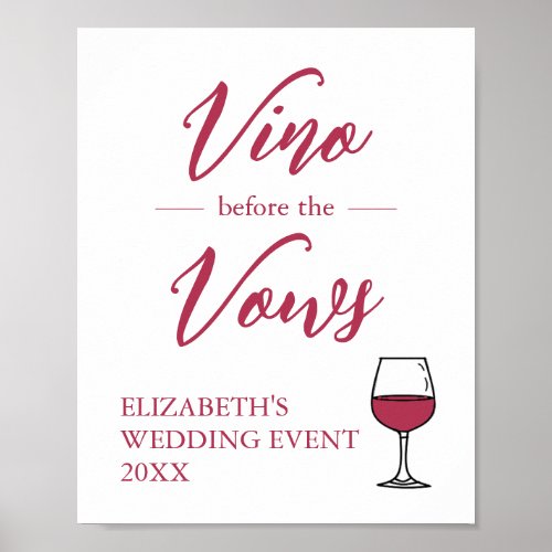 Vino Before The Vows Bridal ShowerBachelorette Poster