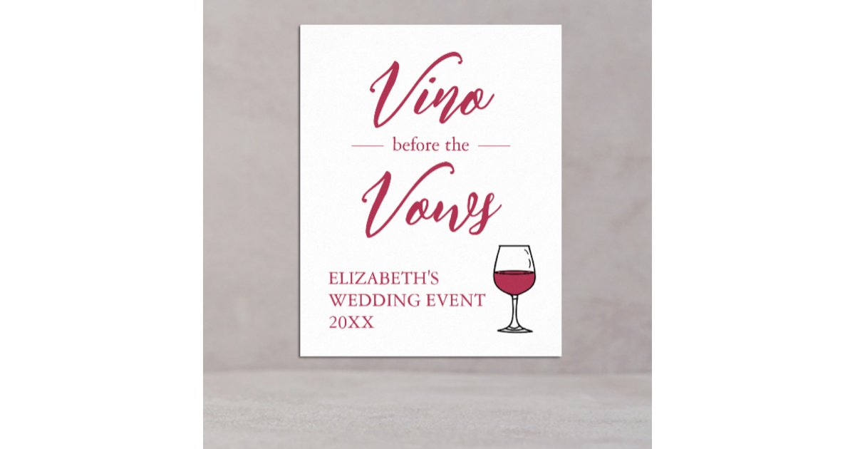 Vino Before The Vows Bridal Shower/Bachelorette Poster | Zazzle