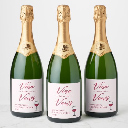 Vino Before The Vows Bridal ShowerBachelorette Sparkling Wine Label