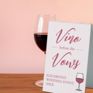 Vino Before The Vows Bridal Shower/Bachelorette Table Tent