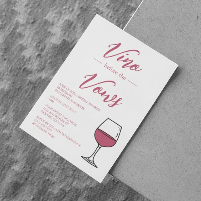 Vino Before The Vows Bridal Shower Invitation (Creator Uploaded)