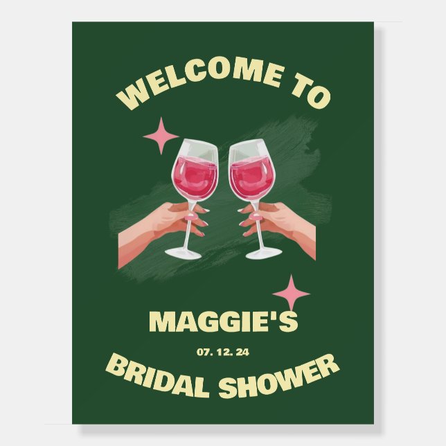 Vino Before the Vows Bridal Shower Welcome Sign  (Front)