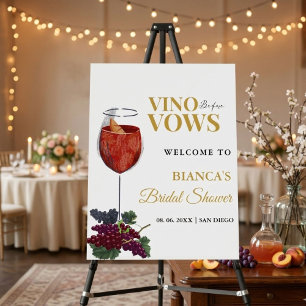 Vino Before the Vows bridal shower Welcome sign