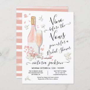 Vino before the Vows Brunch & Bubbly Bridal Shower Invitation