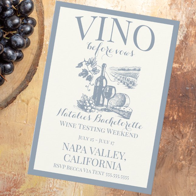 Vino Before Vows Bach Custom Winery Bachelorette Invitation (Creator Uploaded)