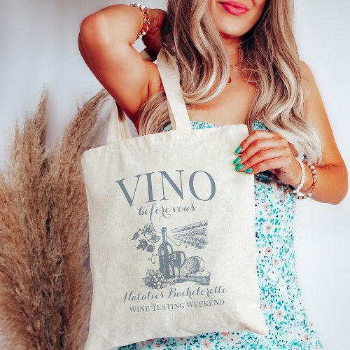 Vino Before Vows Bach Custom Winery Bachelorette Tote Bag
