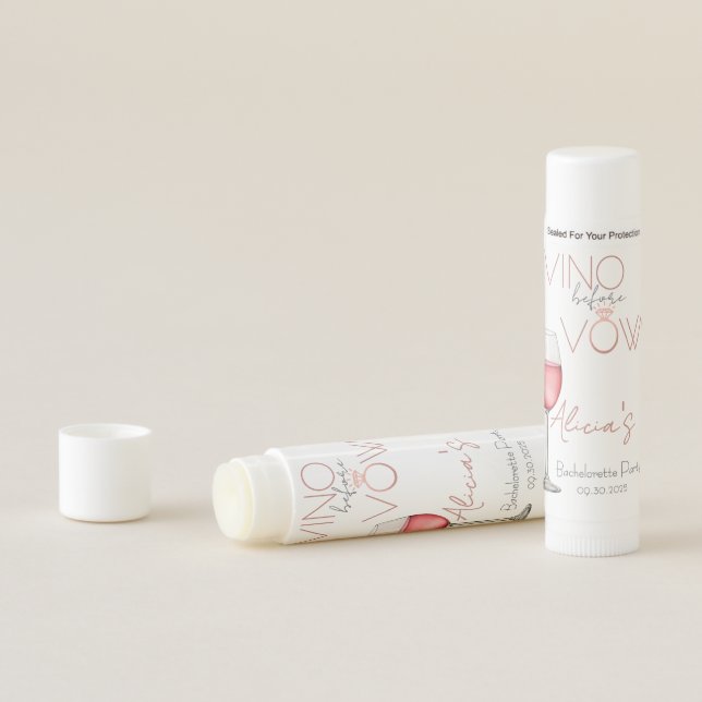 Vino Before Vows Bachelorette / Bridal Party Lip Balm (In Situ)