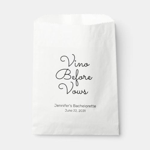 Vino Before Vows Bachelorette Paper Favor Bags