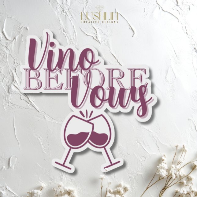 Vino Before Vows Bachelorette Party Wine Theme Sticker (Creator Uploaded)