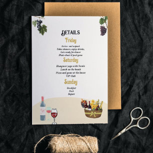 Vino before vows Bachelorette weekend invitation