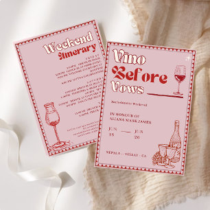Vino Before Vows Bachelorette Weekend Itinerary Invitation