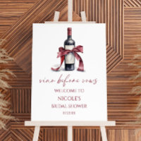 Vino Before Vows Bow Bridal Shower Welcome Sign