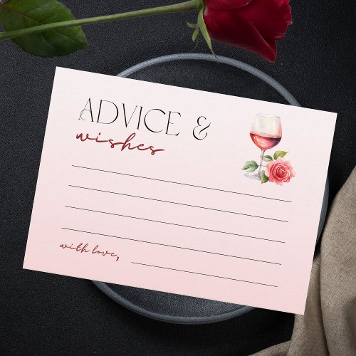 Vino Before Vows Bridal Shower Advice  Wishes Enclosure Card