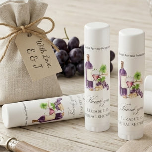 Vino Before Vows Bridal Shower Custom Party Favor Lip Balm