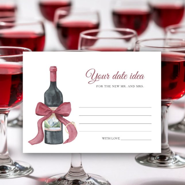 Vino before Vows Bridal shower Date night ideas Enclosure Card (Creator Uploaded)