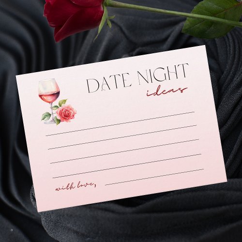 Vino Before Vows Bridal Shower Date Night Ideas Enclosure Card