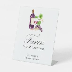 Vino Before Vows Bridal Shower Favors Script Decor Pedestal Sign