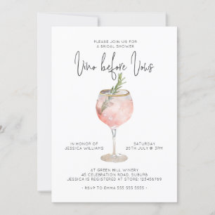 Vino Before Vows Bridal Shower Invitation