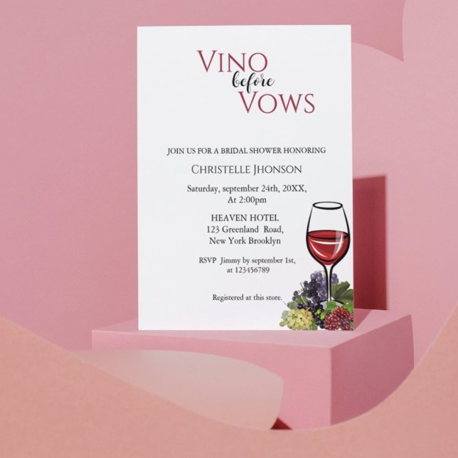 Vino before vows bridal shower invitation (Creator Uploaded)