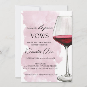 Vino Before Vows Bridal Shower Invitation