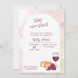 Vino before Vows Bridal Shower Invitation