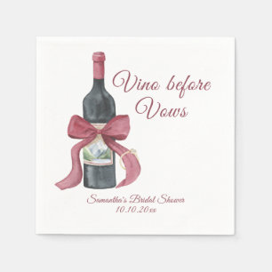 Vino before vows Bridal Shower Napkins