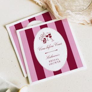 Vino Before Vows Bridal Shower Napkins