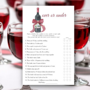 Vino before Vows Bridal shower Over or under game