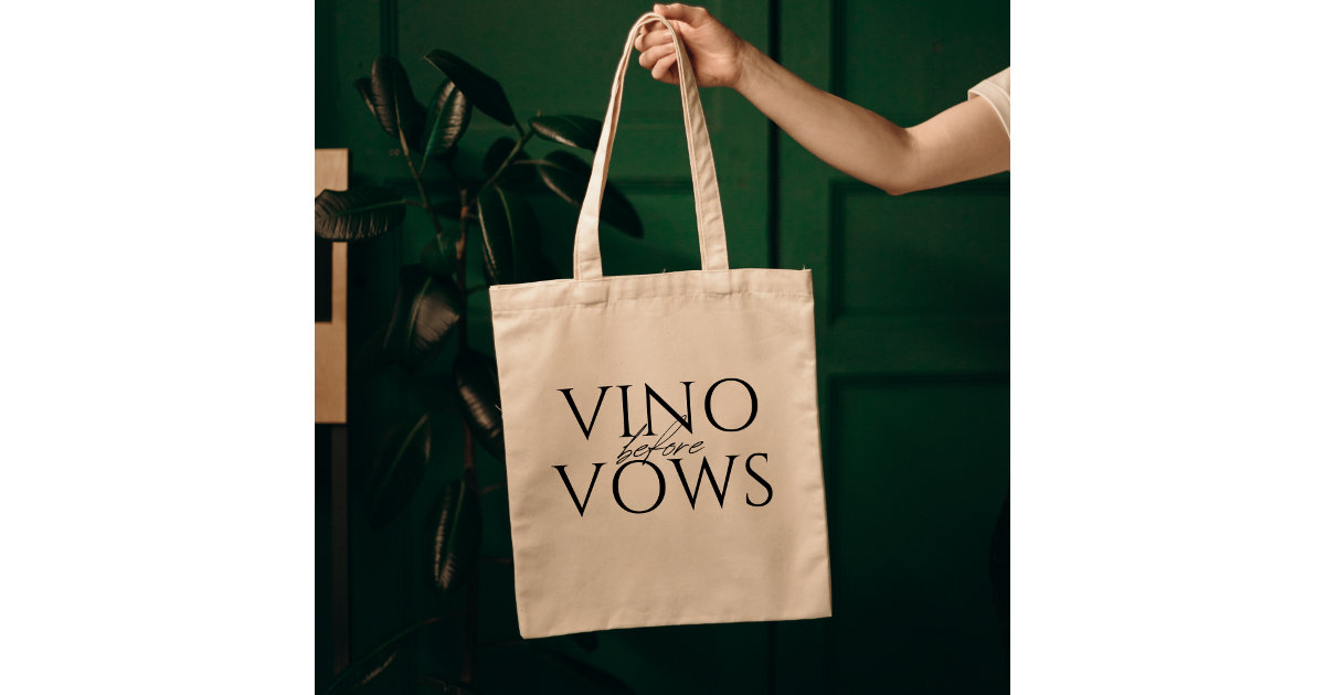 Vino Before Vows Large Bachelorette Party Tote