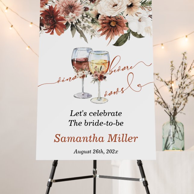 Vino Before Vows Bridal Shower Welcome Sign (In Situ (Stand))
