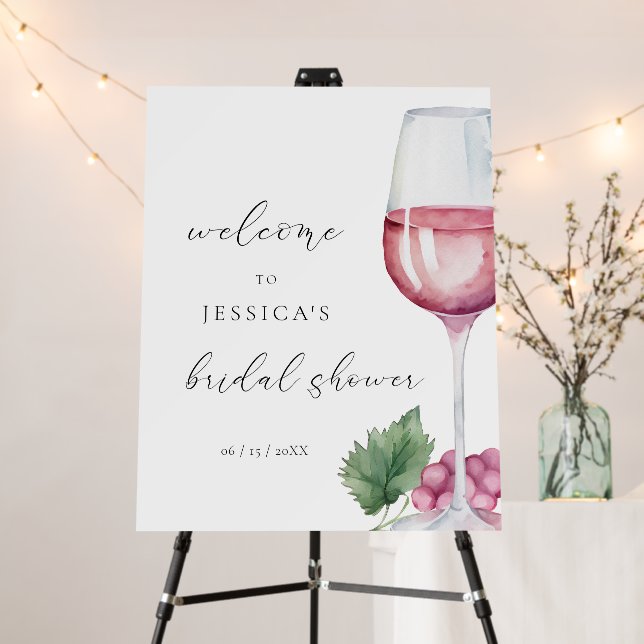 Vino before Vows Bridal Shower Welcome Sign (In Situ (Stand))