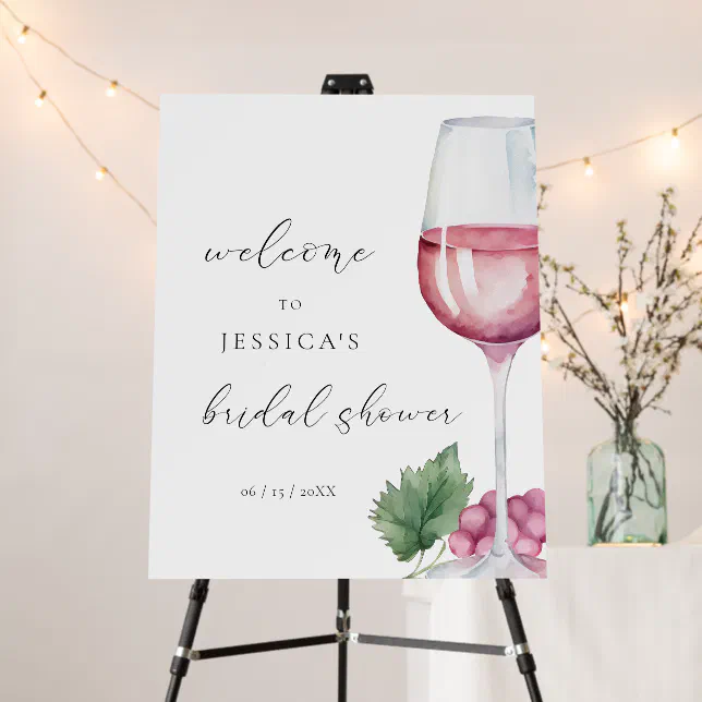 Vino before Vows Bridal Shower Welcome Sign | Zazzle