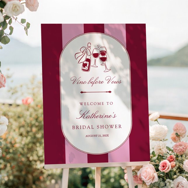 Vino Before Vows Bridal Shower Welcome Sign (Creator Uploaded)