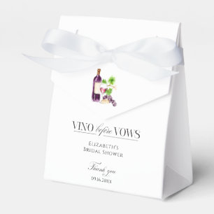 Vino Before Vows Bridal Shower Wine Thank you Favor Boxes