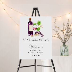 Vino Before Vows Bridal Shower Wine Welcome Decor Foam Board