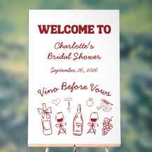 Vino Before Vows Burgundy Bridal Shower