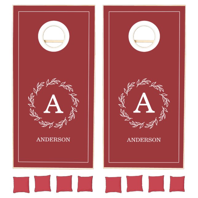 Vino Before Vows Burgundy Bridal Shower Cornhole Set (Set)