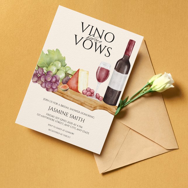 Vino before Vows Charcuterie Board Bridal Shower Invitation (Creator Uploaded)