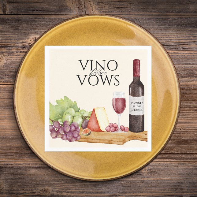 Vino before Vows Charcuterie Board Bridal Shower Napkins (Creator Uploaded)