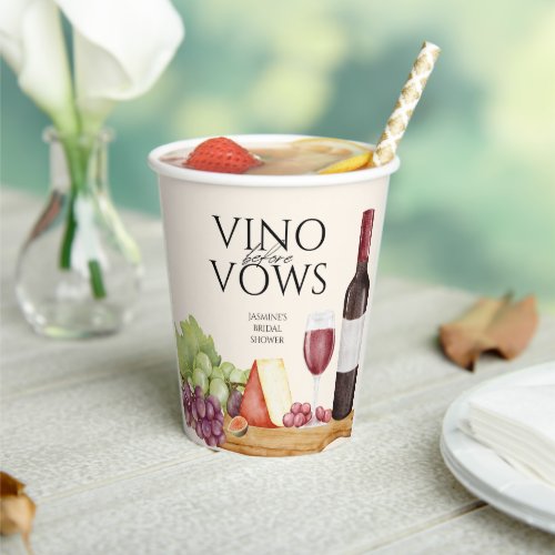 Vino before Vows Charcuterie Board Bridal Shower Paper Cups