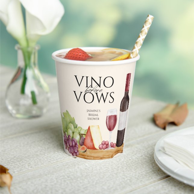 Vino before Vows Charcuterie Board Bridal Shower Paper Cups (Insitu)