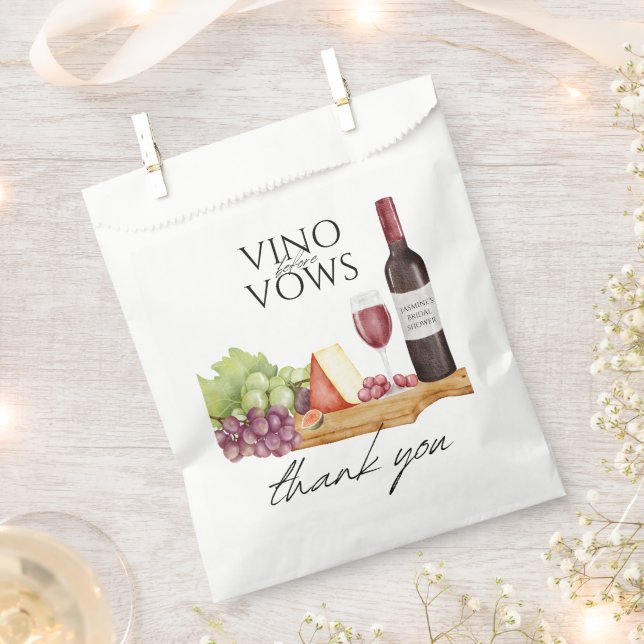 Vino before Vows Charcuterie Bridal Shower Favor Bag (Clipped)